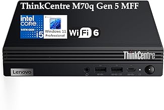 Lenovo ThinkCentre M70q Gen 5 MFF Tiny 1L Mini Business Desktop Computer, 14th Gen Intel 10-Core i5-14400T (Beat i7-11700), 32GB DDR5 RAM, 1TB PCIe SSD, WiFi 6, HDMI, DP Port, Windows 11 Pro, AZ-XUT