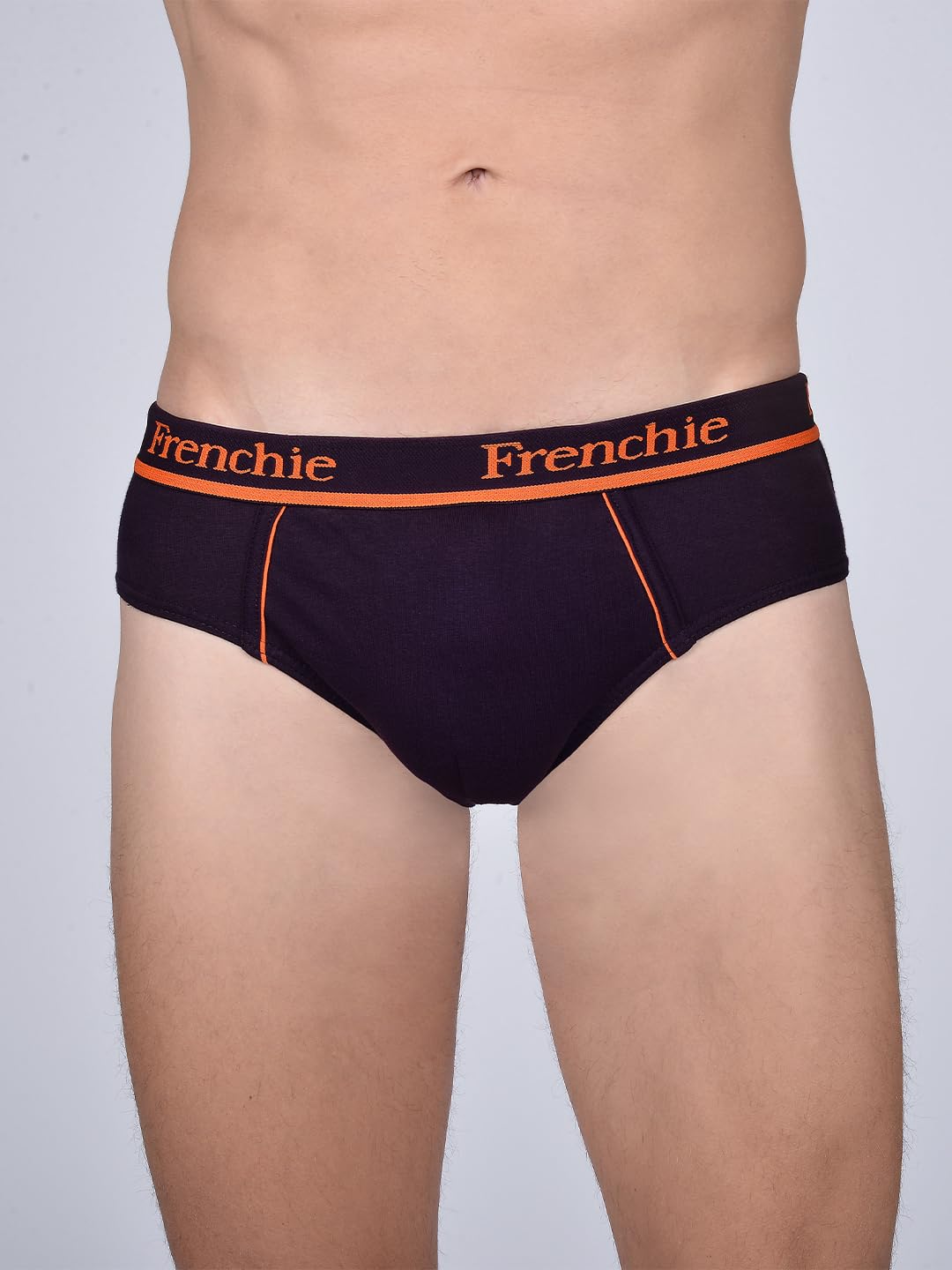 VIP Frenchie Pro Men's 100% Cotton Brief with Outer Elastic Waistband Assorted, 90 Size, Pack of 3 3