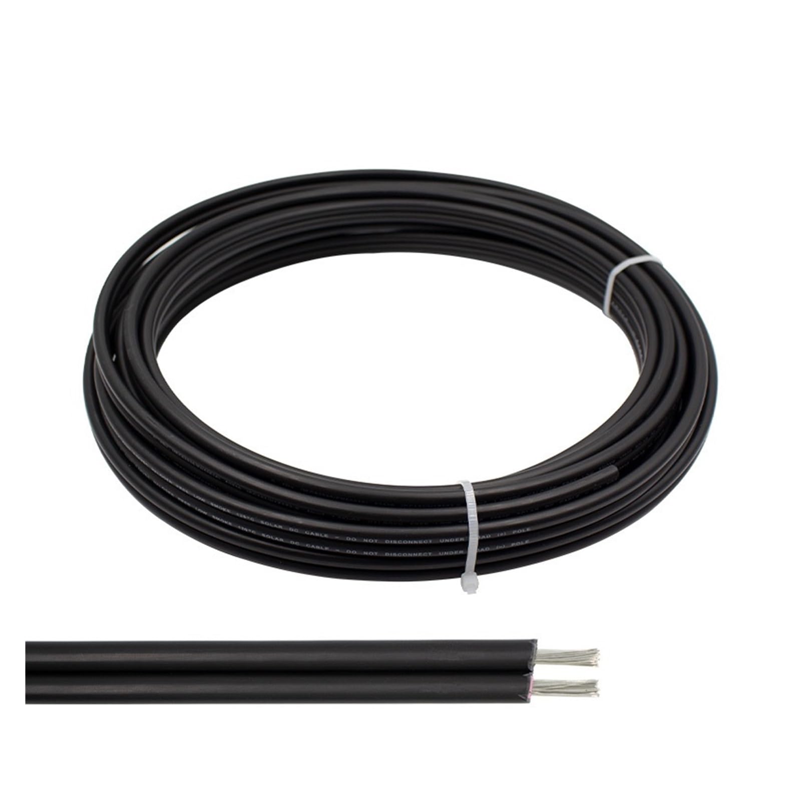 100 Meter 2x4/2x6MM2 Doppeladriges Solarkabel Schwarz 2 Pins PV-Draht Kupferleiter XLPE-Mantel Photovoltaik-Panel-Anschluss (Color : 2x4MM2 12AWG)