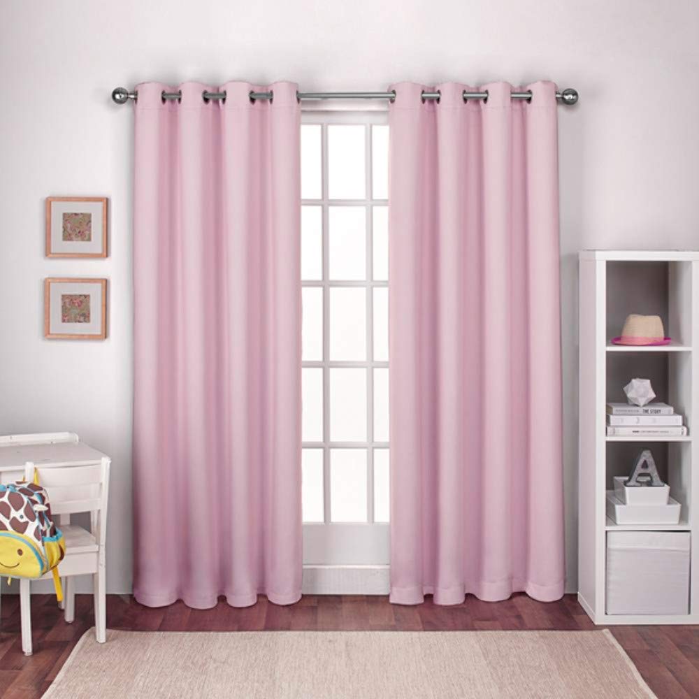 Pink patterned curtains