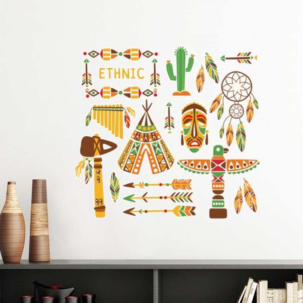 Sticker dream catcher amérindien pour creer une atmosphere sereine dans la chambre bebe