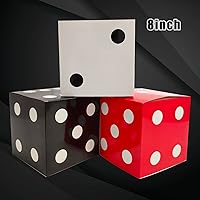 Vista 2 de 6 cajas de regalo de dados de 8 x 8 x 8 pulgadas, cajas de dados a granel para centros de mesa, decoraciones de fiesta de casino, decoraciones