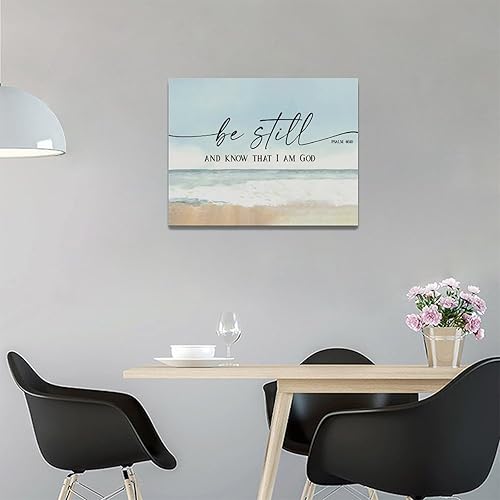 Miniatura 3 de Arte de pared cristiano grande con texto en inglés «Be Still and Know That I Am Gods» («Be Still and Know That I Am Gods») para decoración de pared,