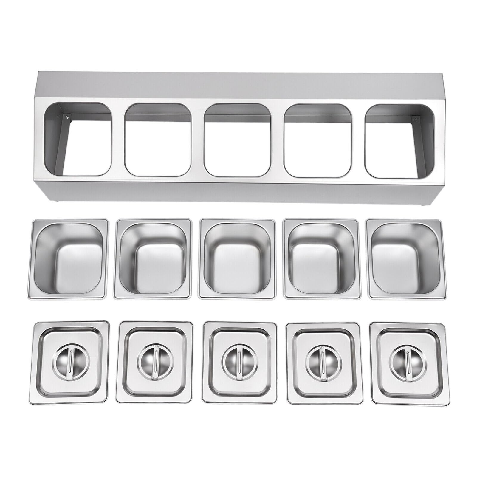 GN Soggiorno Con Contenitori GN Spice Rack Scaffale Gastronorm Contenitore In Acciaio Inox Con Coperchio,201 Acciaio Inox