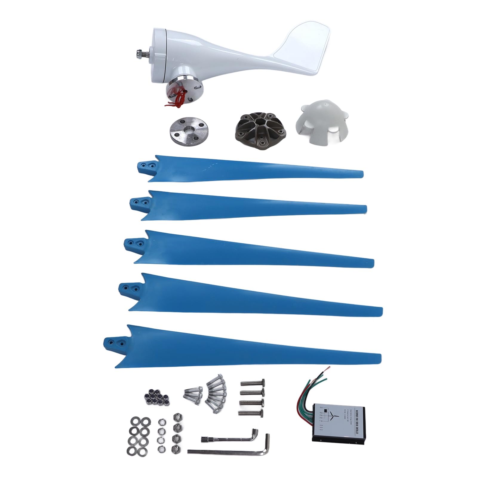 Generatore Eolico, Generatore Eolico a Magneti Permanenti CA Trifase da 400 W 5 Pale DC12V, Design della Coda Aerodinamica, Potenza in Uscita Ad Alta Efficienza per Uso Marino Agricolo