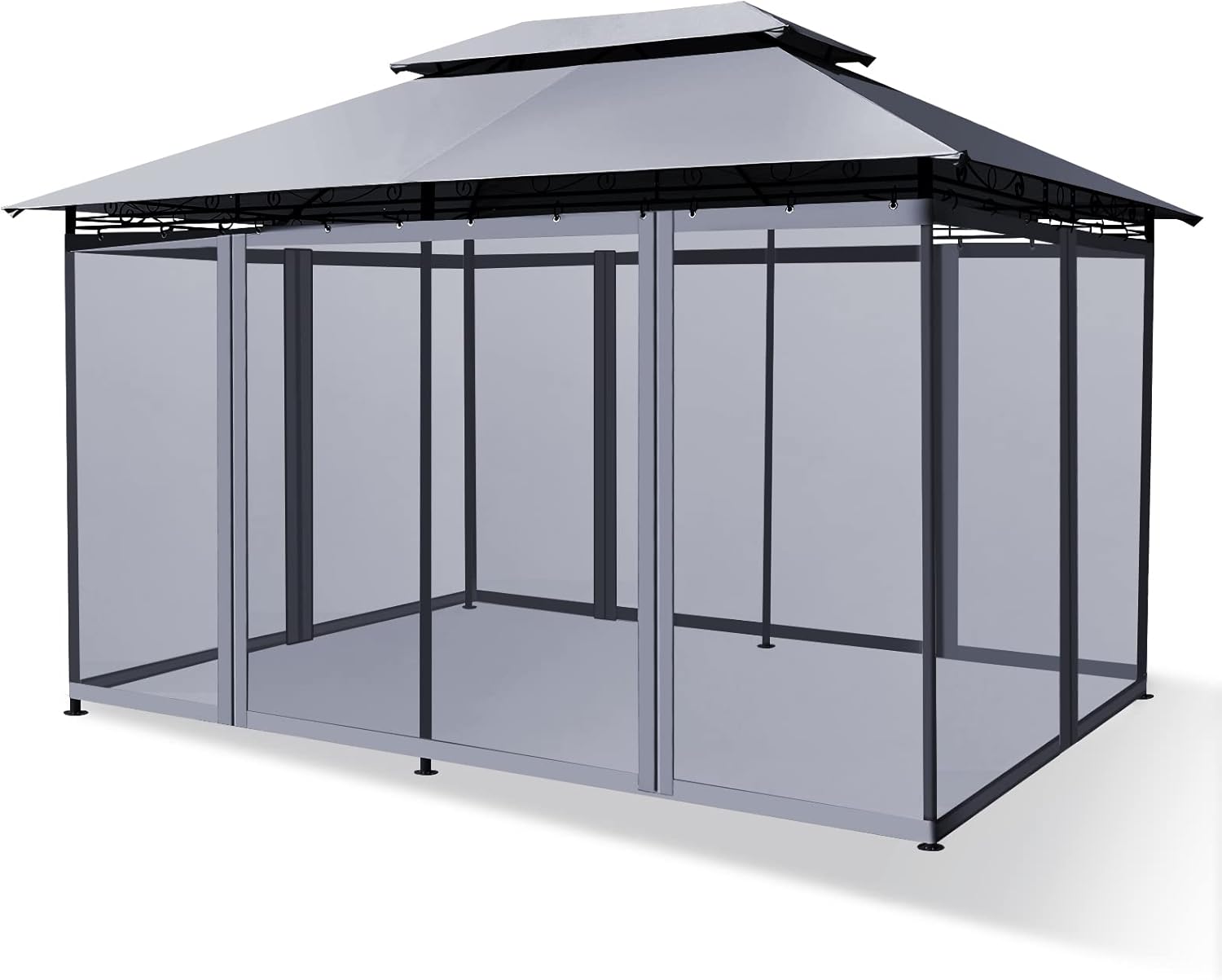 COSTWAY 4 x 3m Garden Gazebo, Marquee Party Canopy Tent with Removable