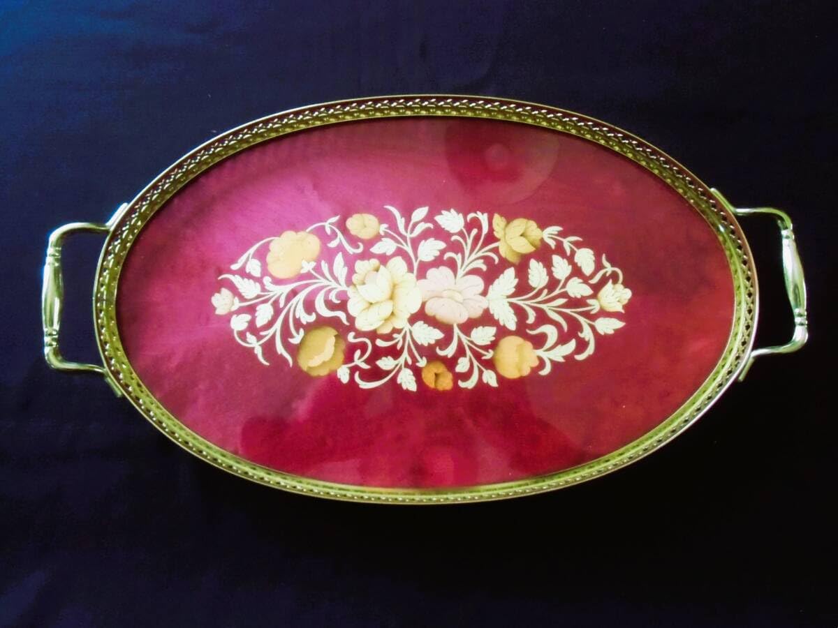 イタリア製象嵌トレイアンティーク