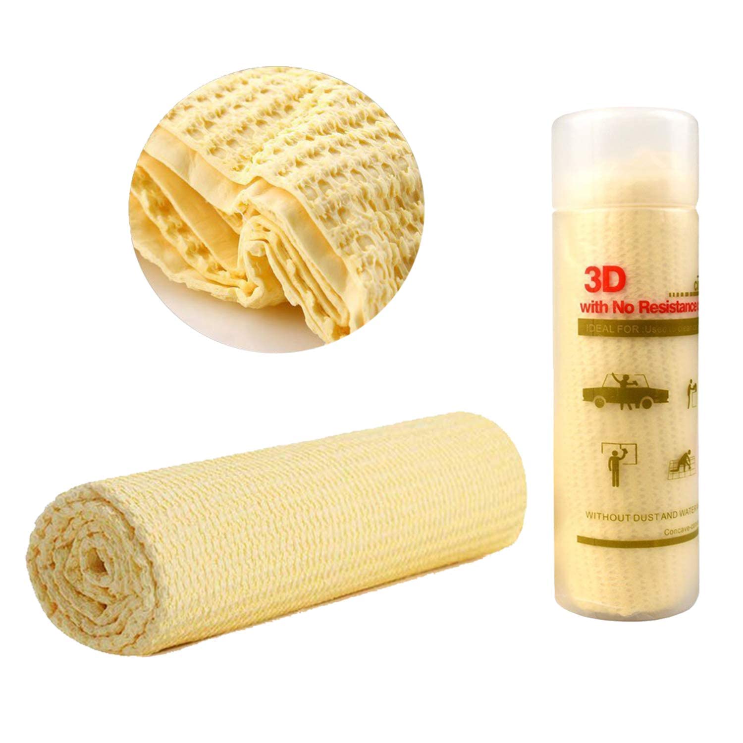 A&V STORE Super Absorbent PVA Chamois | Leather Towel for Car, Office, Home Cleaning | Super Absorption Chamois Capacity of 250 Ml Water(43X32 cm) (Pack of 2)