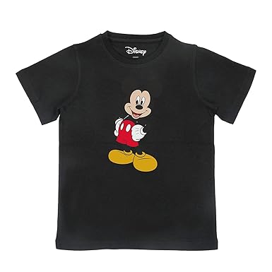 Mickey Mouse Family by Wear Your Mind Boys Tshirt (DMFBCT032.2_Black_5-6Y)