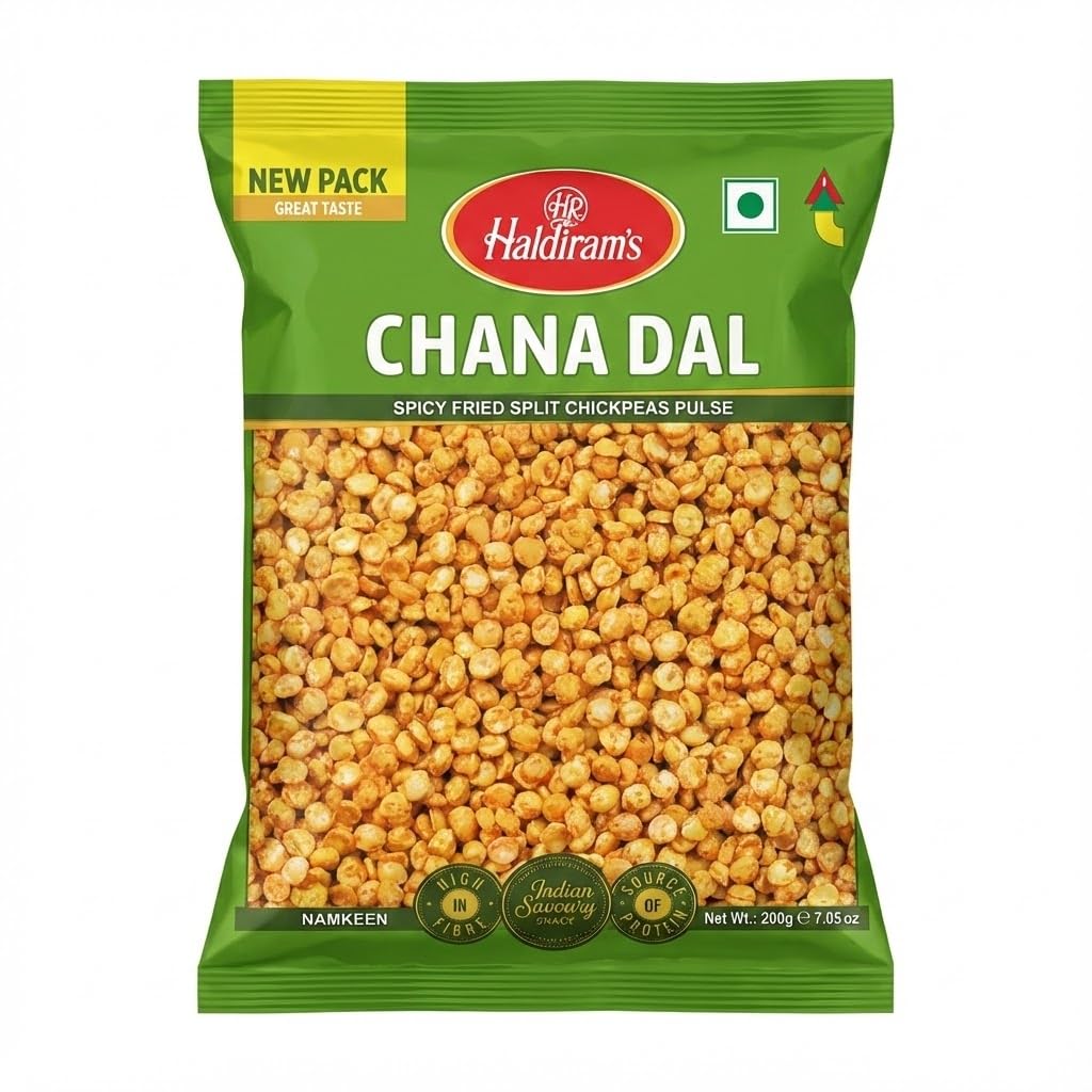 Haldiram's Chatpata Dal|Crispy Chana Dal Coated With Delicious Masala|Spicy And Flavorful|Favorite Teatime Snack Of India|Made With All Natural Ingredients|210 Gms/200 Gms [weight may vary]