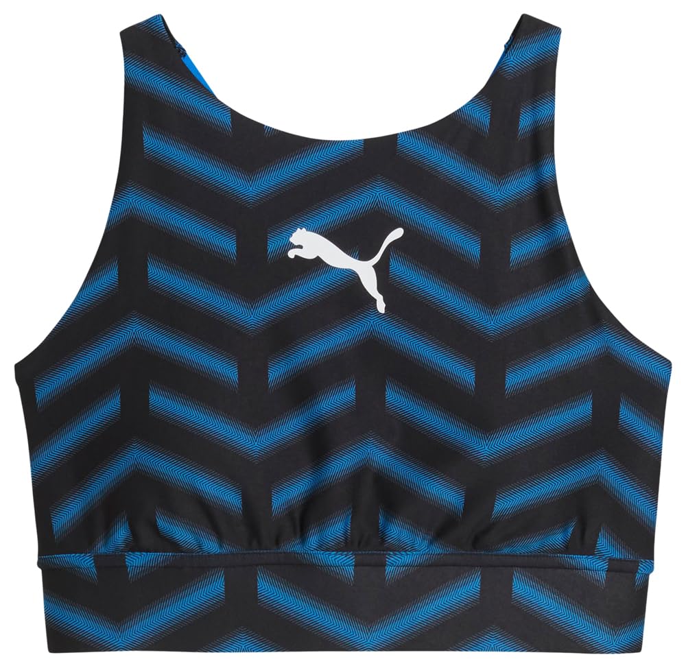 Puma Women's Blaze Training Bra - Black/Blue - 14 (L)