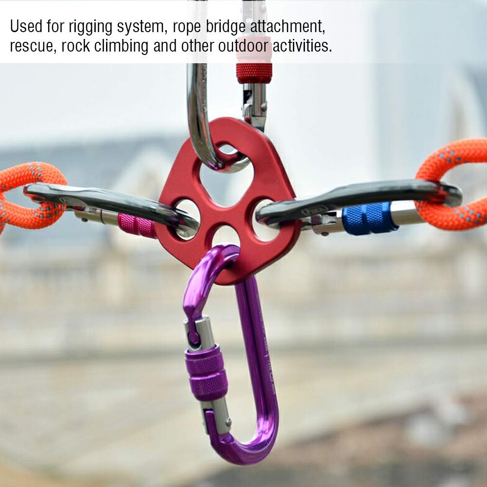 Climbg Outdoor 9×8×1 Outdoor 4 Holes Paw Rigging Plate Rock Climbing Multi Anchor Point Connector Gear