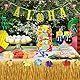 SALADOCY 2 Stück Hawaii Tischröcke, Luau Gras Tischrock, Hawaiian Party Dekorationen, mit Mehrfarbe Blumen, Sommer Tropische Garden Beach Party Hawaii Bar BBQ Dekoration