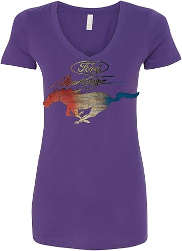 Miniatura 6 de Camiseta con cuello en V para mujer con logotipo de Ford Mustang GT Shelby Cobra Boss 302