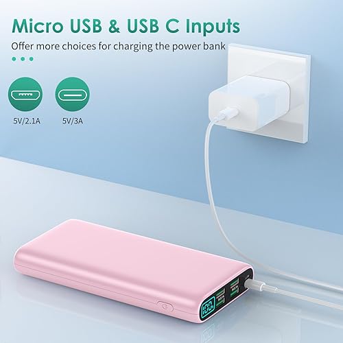 Miniatura 6 de Cargador portátil de 38800 mAh, banco de energía con pantalla LCD, 5 salidas USB, batería de respaldo, entrada y salida USB-C, carga de teléfono de