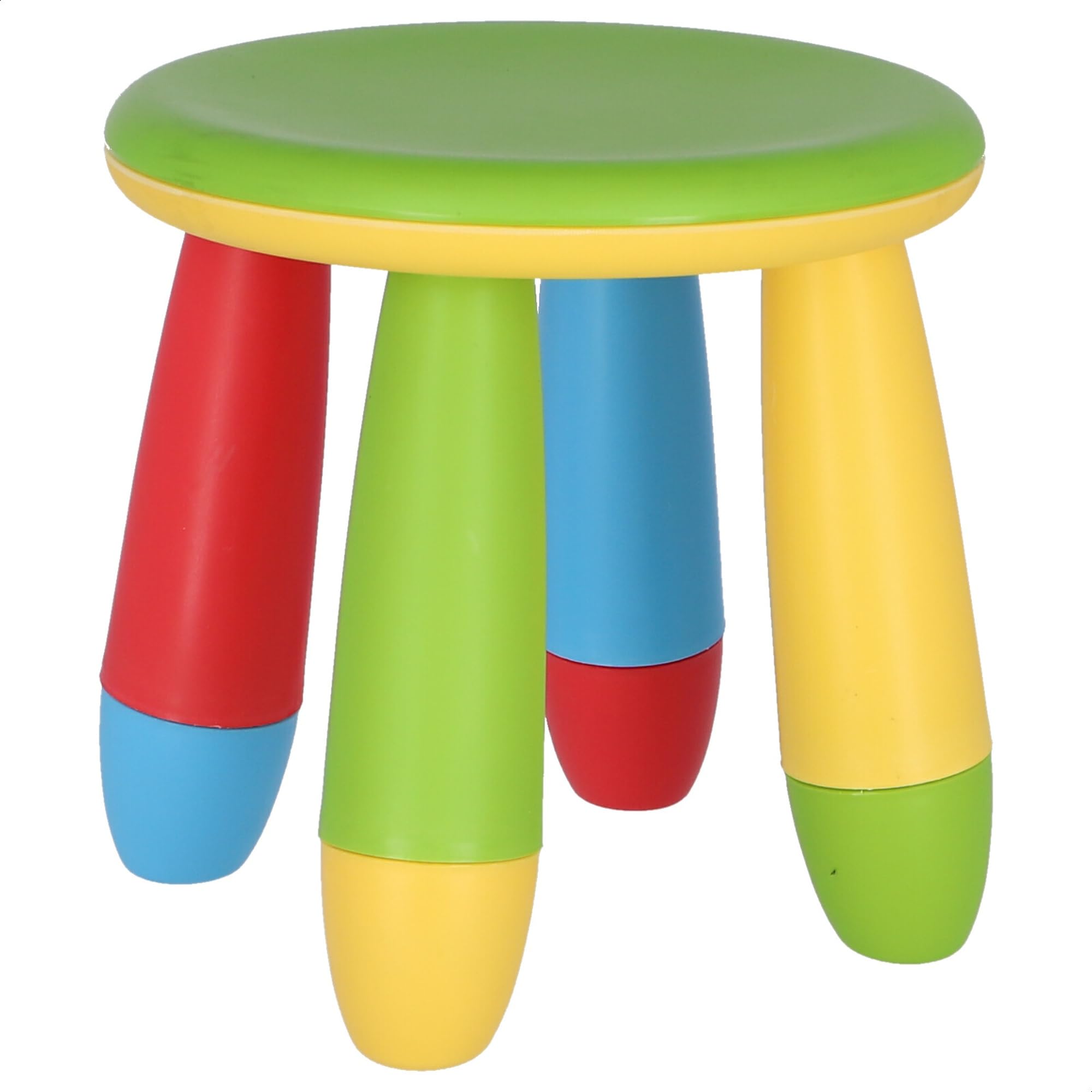 Aranaz | Taburete Infantil de Colorines | Redondo | para Niños | Fabricado en Plástico | Ideal para el Hogar, Cocina, Jardín o Terraza | Resistente | Color Verde | 20cm (AN) x 15cm (PR) x 26cm (AL)