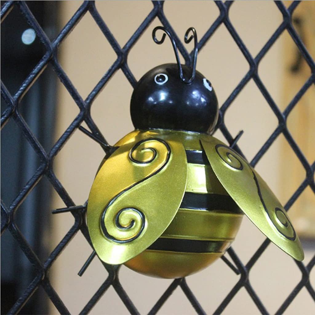 Posąg Dekoracyjny Do Wnętrza,Rzeźba Pszczoła Statua Metalowa Sztuka Ścienna Pszczoła Rzeźba Wieszące Ozdoby Do Ogrodu Patio Decor Do Salonu Domowego (3 Pack)