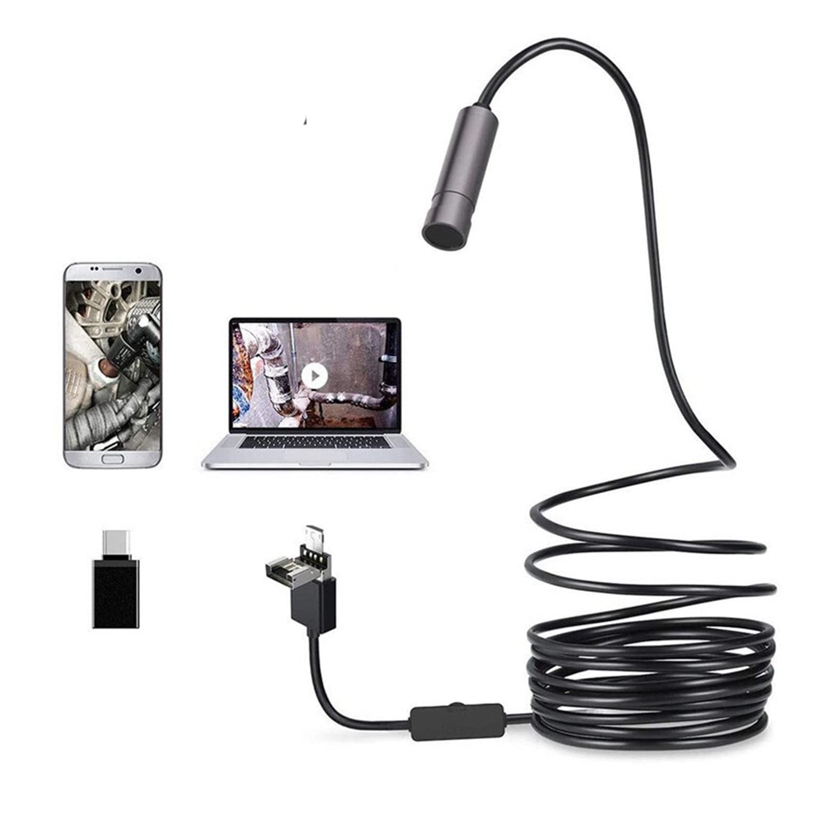 Kamera endoskopowa, 5. 0mp 3. W 1 USB autofokus endoskopekamera 2594x194 4P IP67. Auto Focus Industrial BorScope Hard Drut Camera Inspection