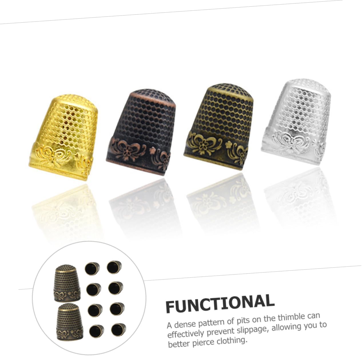 jojofuny 10pcs Top Hat Thimble Finger Cover Sewing Embroidery Thimble Hand Quilting Ergonomic Design Protect Your Fingers for DIY Crafts