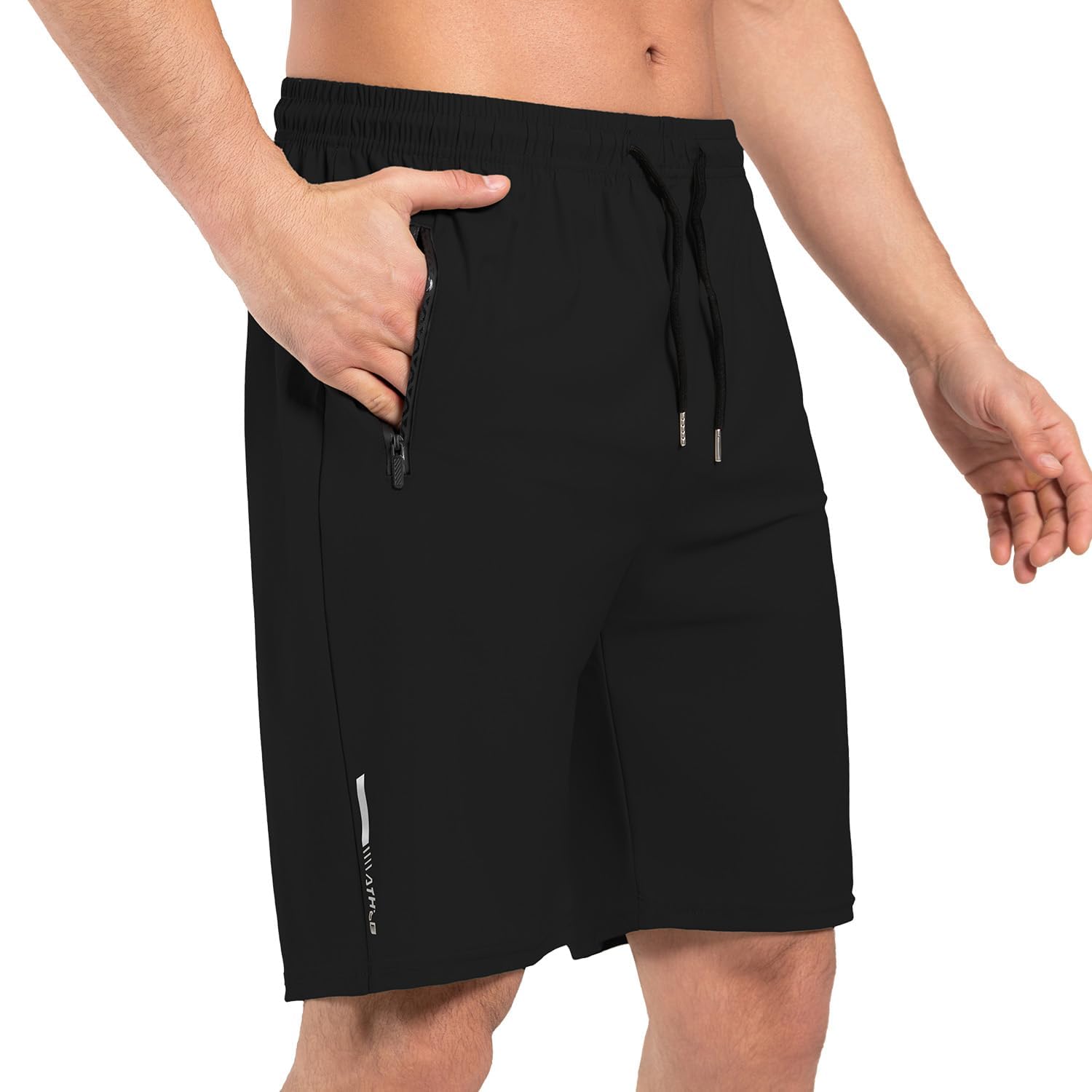 Zhuqing Lightweight Mens Athletic Shorts with Zipper Quick Dry Workout Gym Shorts Men Sports Running Basketball Hiking