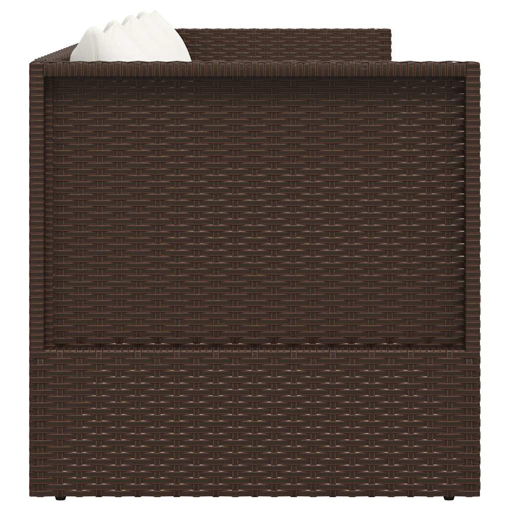 vidaXL Tumbona Sofá de Jardín con Cojines Sillón Silla Patio Exterior Aire Libre Balcón Asiento Decoración Mueble Comedor Restaurante Ratán Sintético Marrón