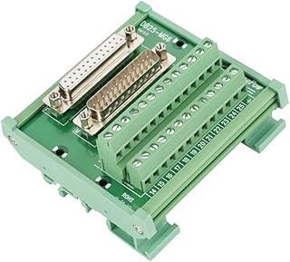 DB25 D-Sub PLC Breakout Terminal Board, Male & Female Header Block Connector Adapter PLC DIN Rail Mount Interface Module