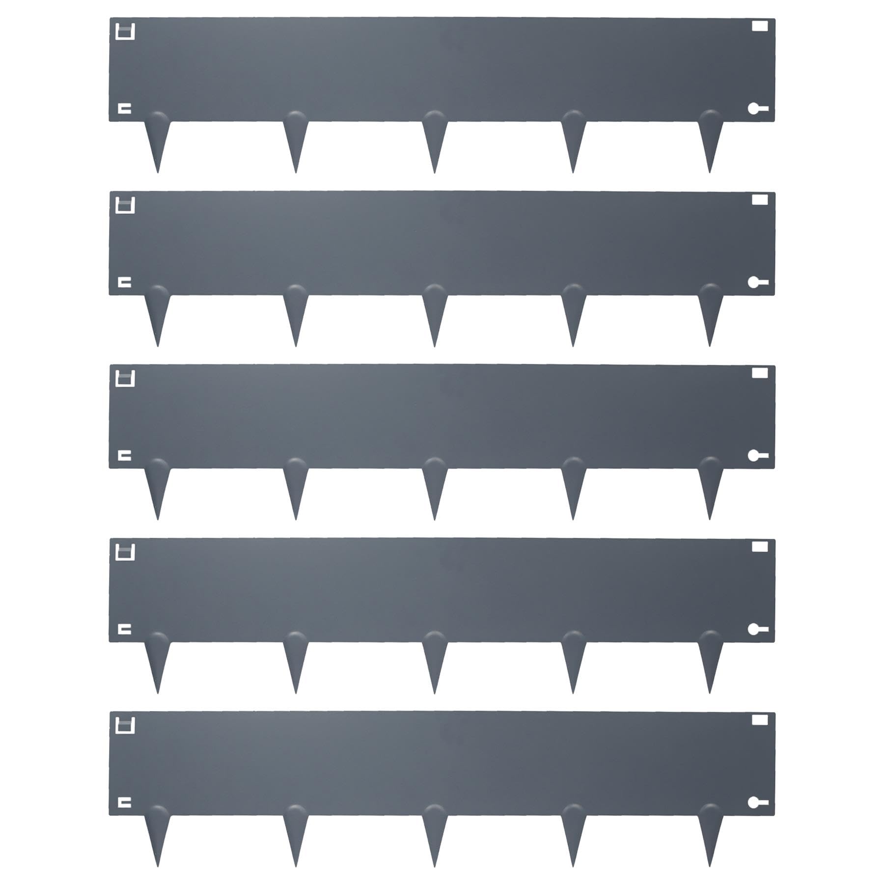 Harbour Housewares 5M Lawn Edging Border - 16cm Face Height - Anthracite - Galvanised Steel Garden Border Edging Flexible Grass Landscaping Pathway Edge Strip