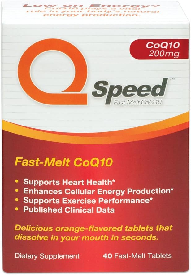 QSpeed Fast-Melt CoQ10 Antioxidant Supplement, 200mg, 40 Count