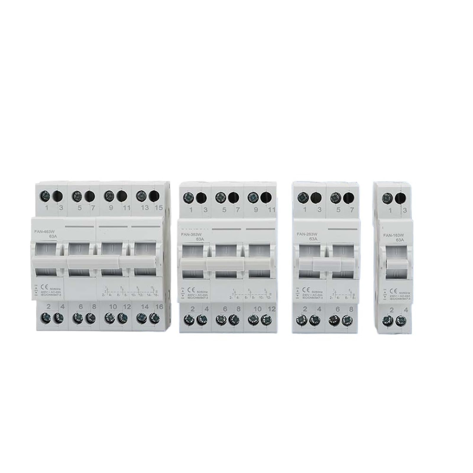 Disjoncteur de transfert manuel rail DIN interrupteur isolement 40A double source