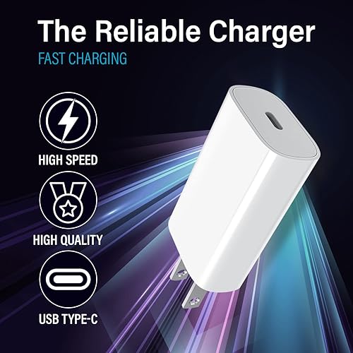 Miniatura 6 de SOLUM 25W USB C Slim Charger Block Lightening Fast Wall Charging Adapter Single Port Plug Compatible con iPhone 16 15 14 13 12, Samsung S25 S24 S23