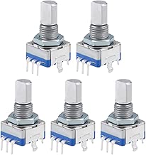 uxcell 360 Degree Rotary Encoder Code Switch Digital Potentiometers EC11 7 Pins 15mm D-Shaft 5pcs - coolthings.us