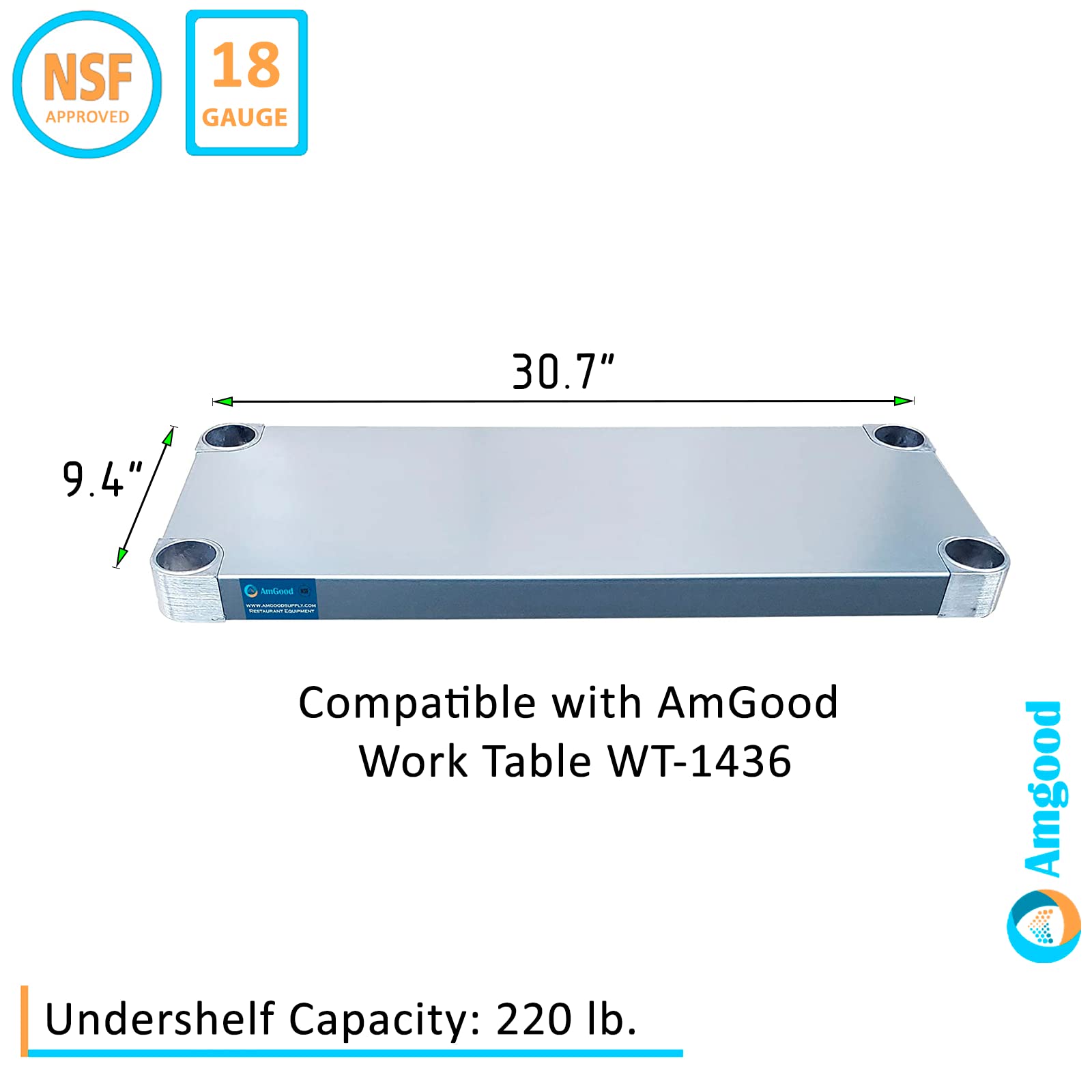 Additional Undershelf for AmGood Work Table (14