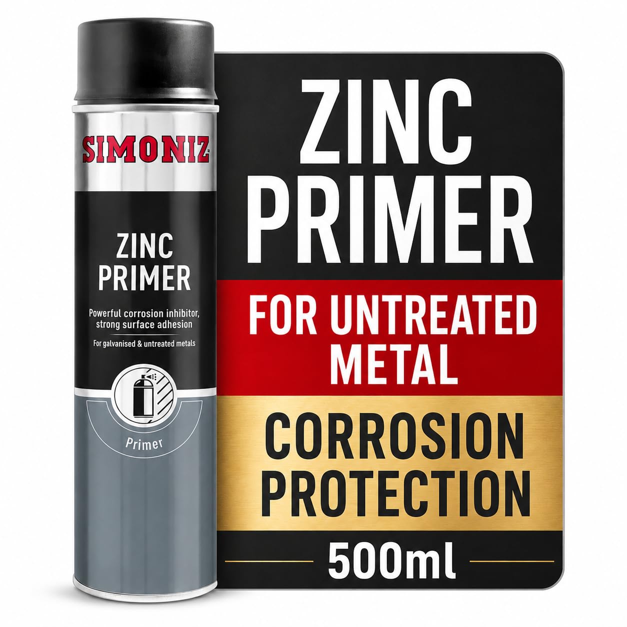 Simoniz Zinc Primer Spray Paint, Weld-Through Metal Primer, 500ml