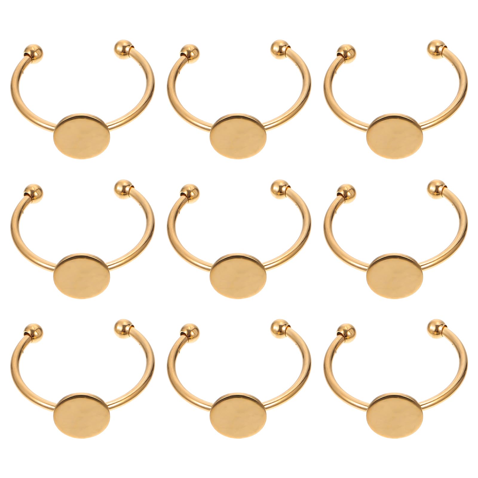 10pcs Blank Rings Adjustable Flat Ring Base Tray for Jewelry Making Blank Jewelry Findings 8mm
