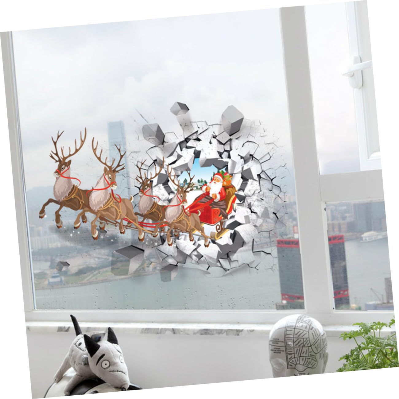 HOMSFOU 6 Stk Weihnachten 3d Wandtattoo Fensteraufkleber Mit Weihnachtsszenen Kinderzimmer Weihnachtsaufkleber Dekorative Aufkleber Für Die Wand Wandtattoo Weihnachten