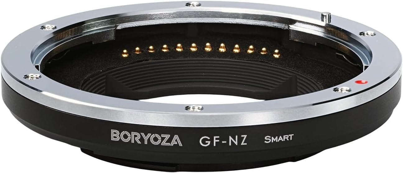 Boryoza GF-NZ Auto Foucs Lens Adapter Compatible with Fujifilm GFX Mount Lens to Nikon Z Mount Camera Z9/Z8/ZF/ZFC/Z7III/Z7II/Z6III/Z6II/Z5/Z5II/Z50II/Z50/Z30