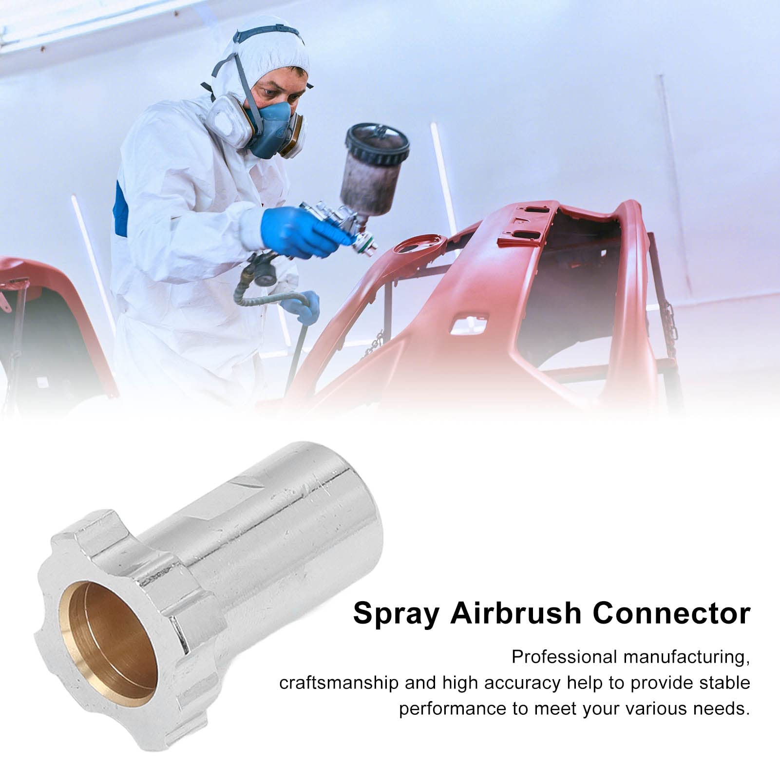 Connettore per Tazza Spray Omabeta in Acciaio Inossidabile Adattatore per Aerografo Connettore per Annaffiatoio Accessori per Aerografo Spray per(Filettatura interna M14x1mm)