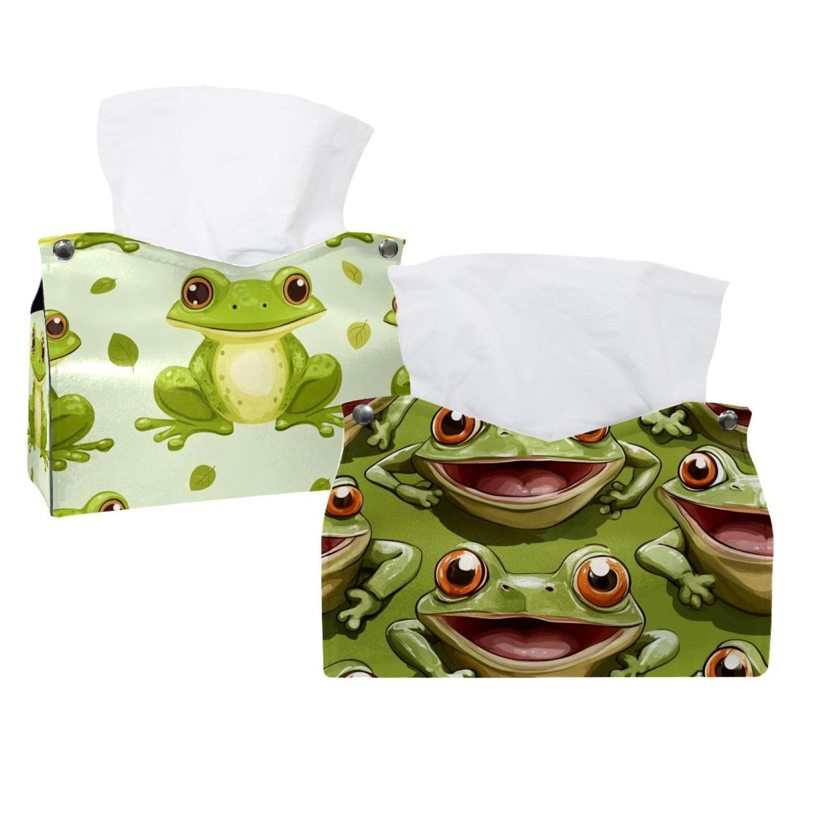 Housse de boîte à mouchoirs grenouille mignonne et son support moderne duo