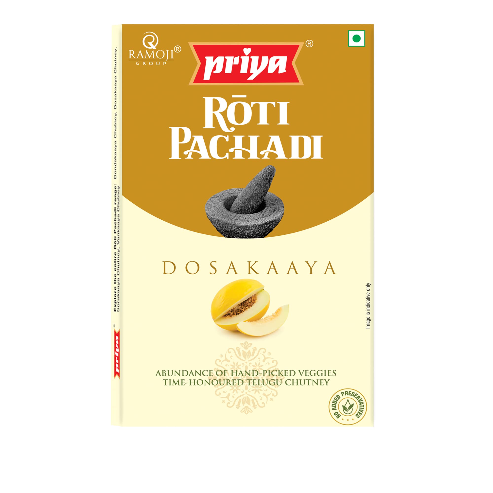 Priya Dosakaaya Chutney/Roti Pachadi, Total 400gm I 100g Each (Pack of 4) I Cucumber/Kheera Chutney - Homemade | Fresh | Tangy | South Indian Pachadi