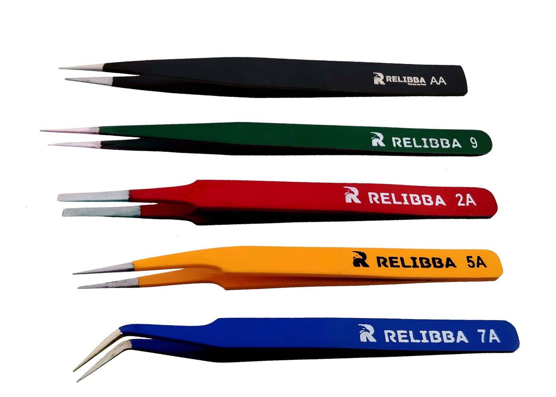 5 Pcs Tweezers Set for Electronics and Craft, ESD Multi-purpose Tweezer Anti-Static Professional Tweezers for Precision Repairing-image-9