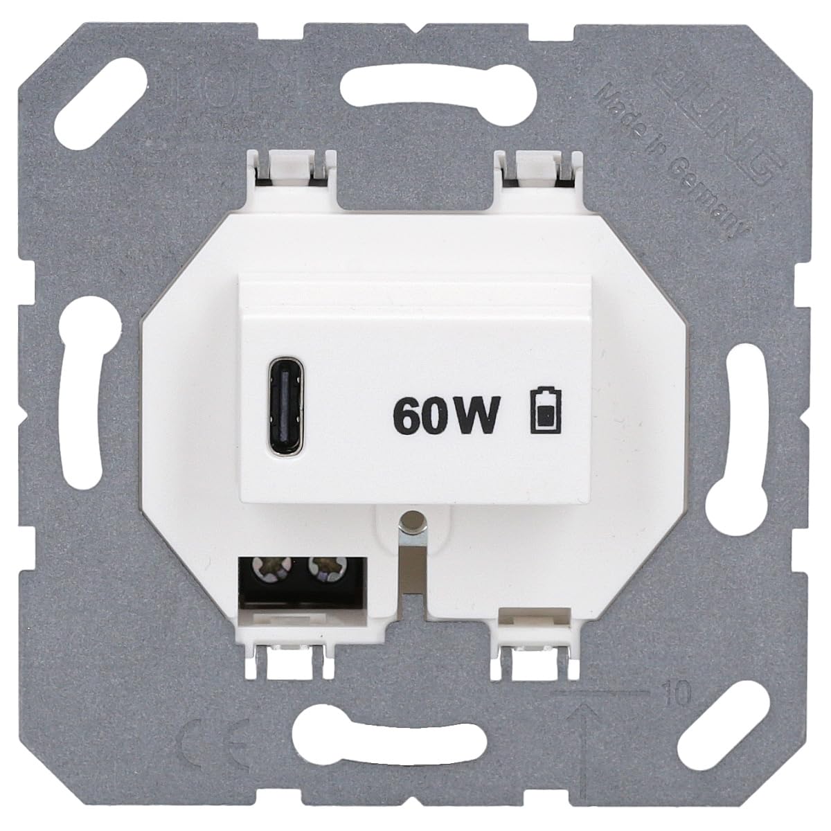 Jung USBPD60CWW Ladegerät USB Power Delivery 60, Typ-C, Alpinweiß