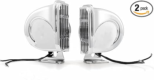 Horn for Boats Horn with Base Bracket Double Stainless Steel Waterproof Boat Horn - Super Loud 12V Horn for Ships,Sailboats, Yachts,Cars,Motorcycles,Trucks,and More