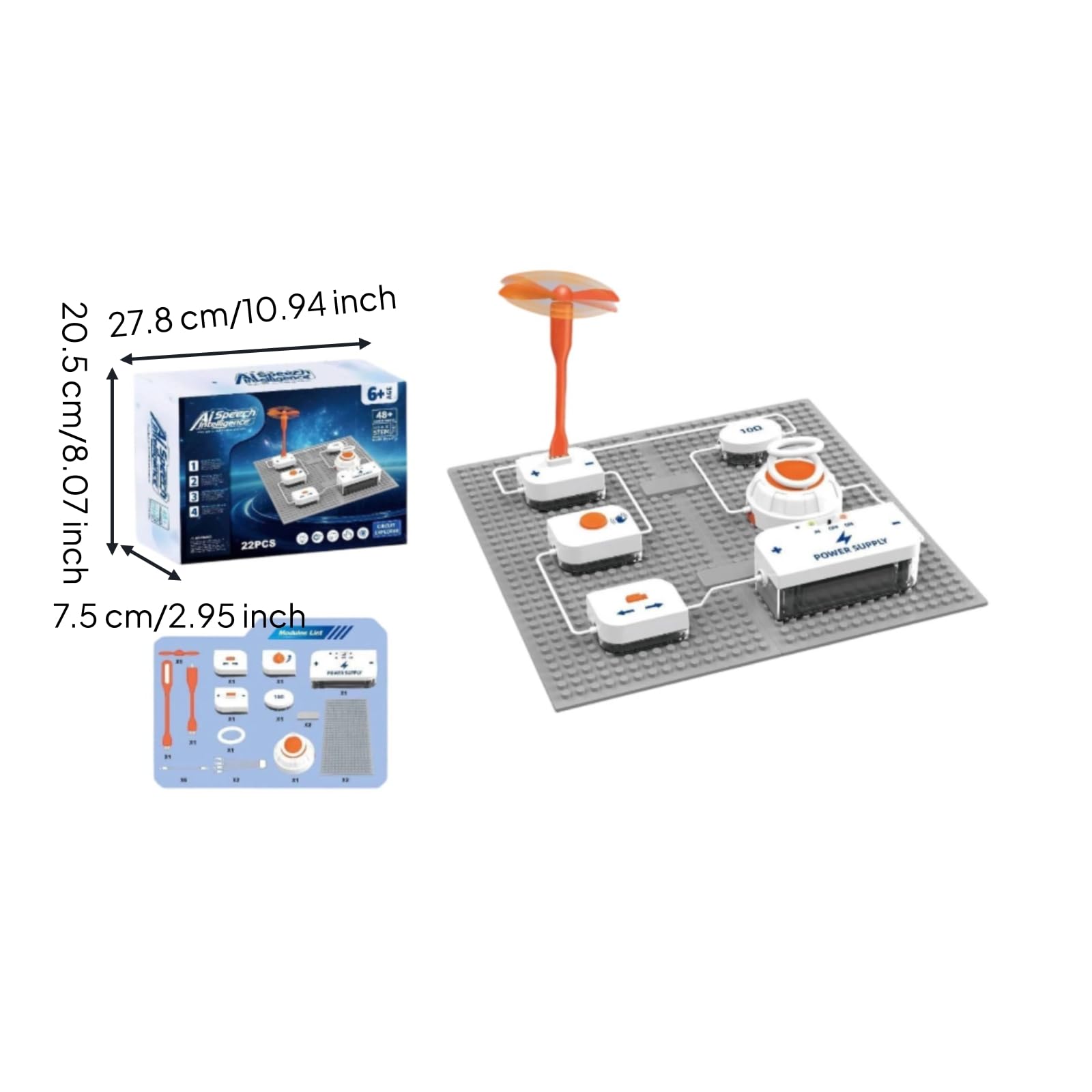 Kit di Costruzione Elettronica | Struttura in Plastica Compatta, Kit di Circuiti Elettrici, Interattivo, Giocattolo, per Scuola