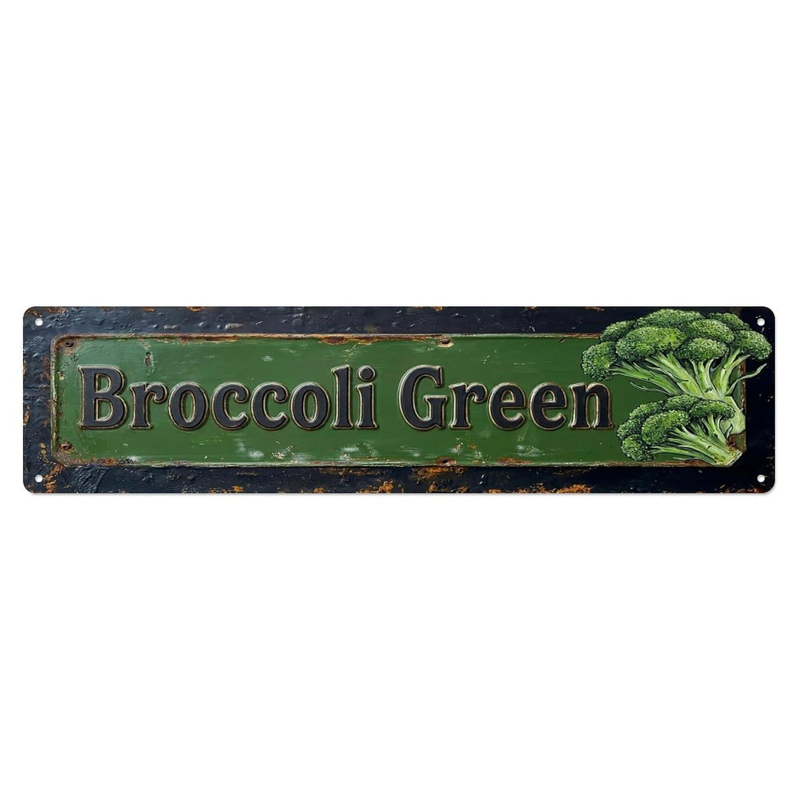 Vintage Broccoli Green Nutritious Farmhouse Metal Tin Sign
