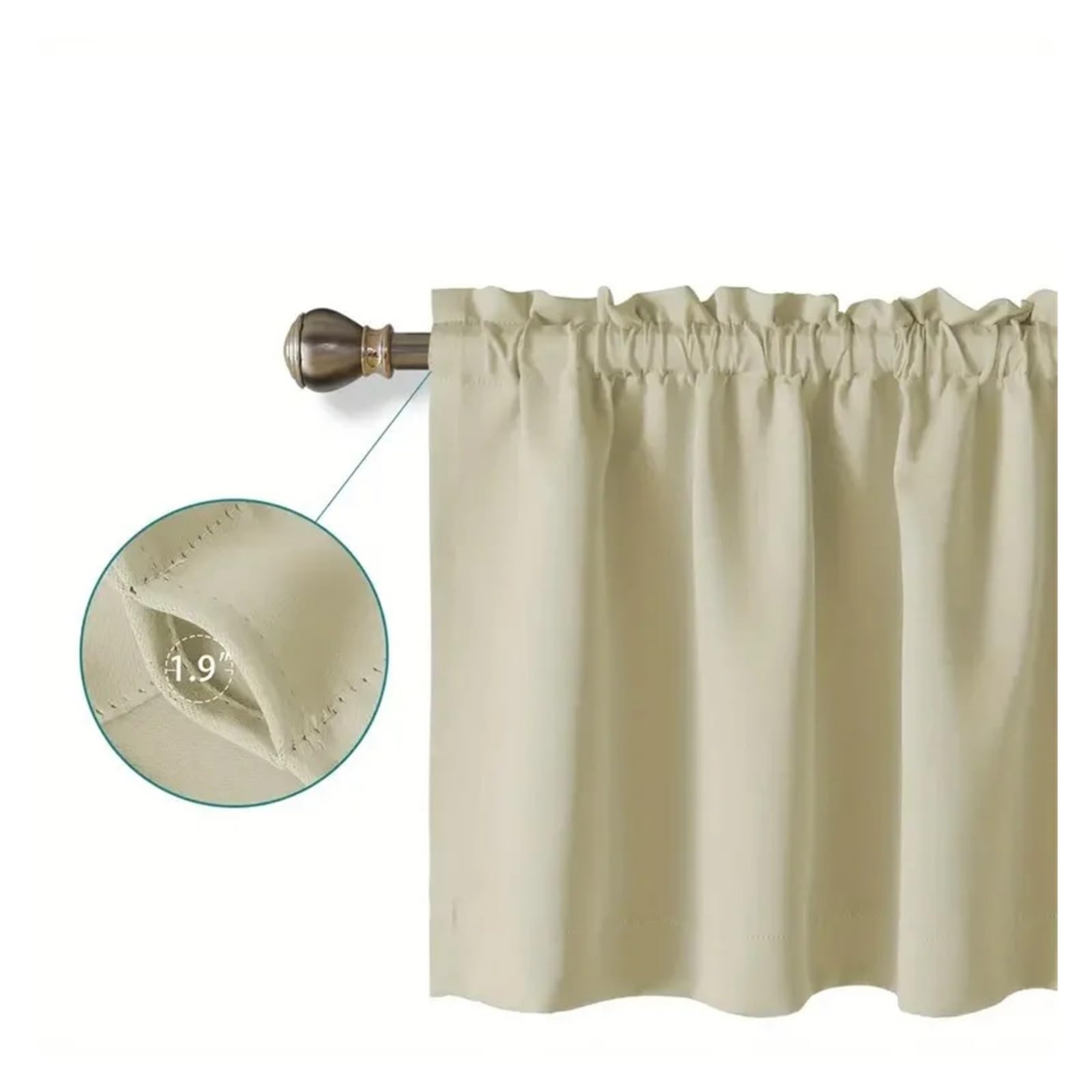 Tenda oscurante mantovana da 2 pezzi, in tinta unita, con blocchi di luce, piccole tende for la decorazione della camera letto, del bagno e cucina Für Casa