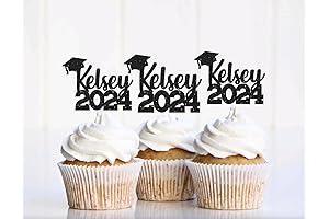 Personalized Grad Cap Cupcake Toppers 2024