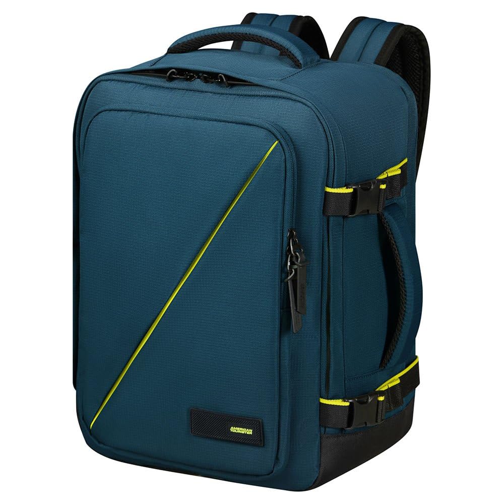 American Tourister Take2Cabin - Borsa da cabina Wizz Air/Vueling 30 x 20 x 40 cm, 26,5 L, 0,60 kg, Bagaglio a mano, Zaino aereo S/M Underseat, Blu (Harbor Blue)