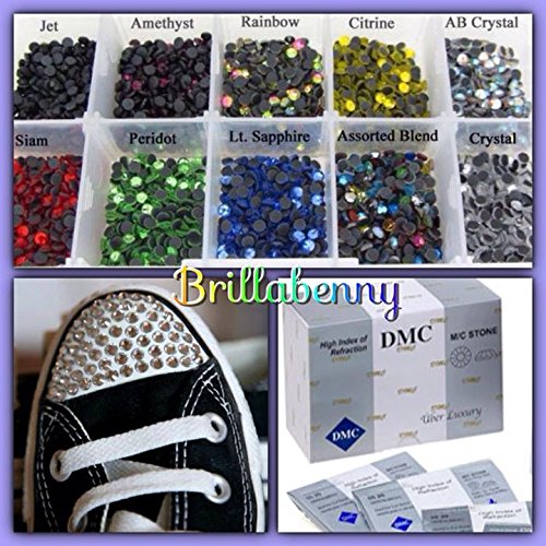 BrillaBenny 500 Strass TERMOADESIVI DmC Quality HOTFIX SS20 / 5MM Colori Misti Color Mix Rhinestone Crystal Pattinaggio