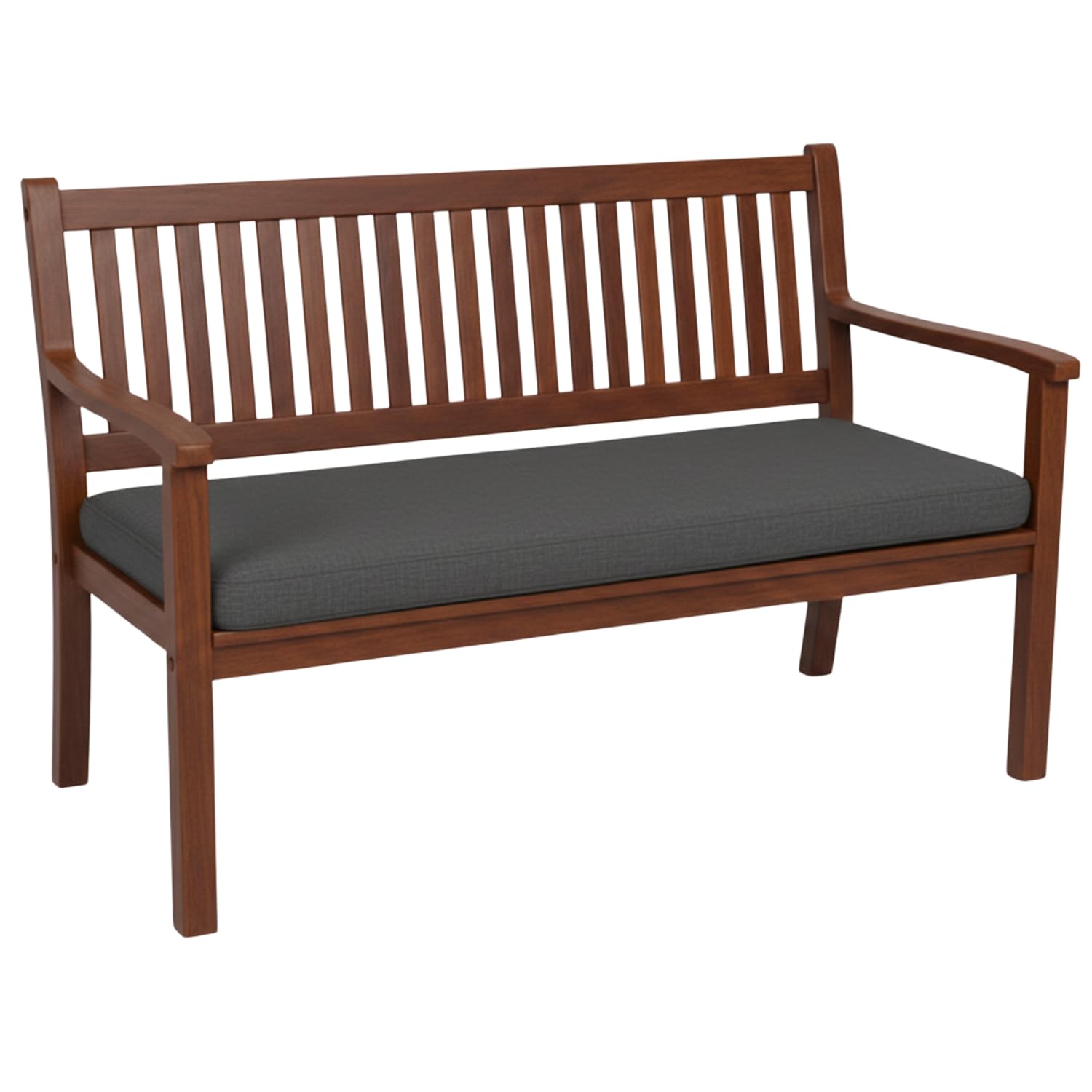 Weavonix Garden Bench Cushion 2, 3 & 4 Seater, 5 cm Thick High Density Foam Seat Pad with Water-Resistant Removable Washable Cover for Outdoor Patio & Window Seat(2 Seater 128 X 50 X 5CM-Charcoal)