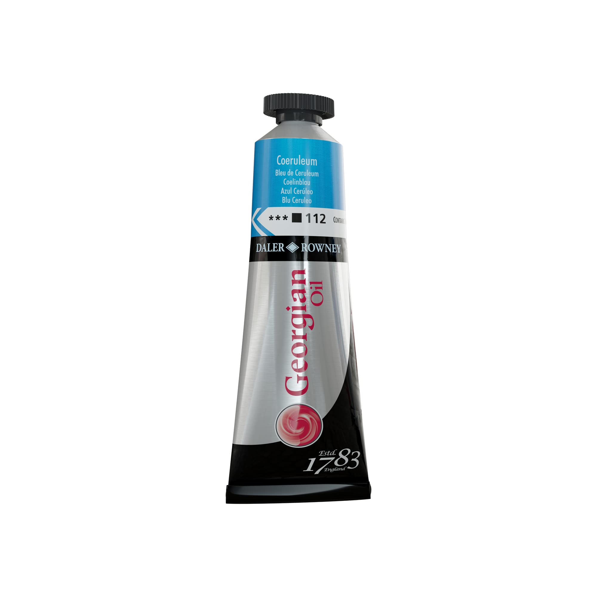 Daler Rowney Blue Daler-Rowney Georgian Oil Paint, Aluminium Tube, 1.28Oz - 38 Ml, Coeruleum